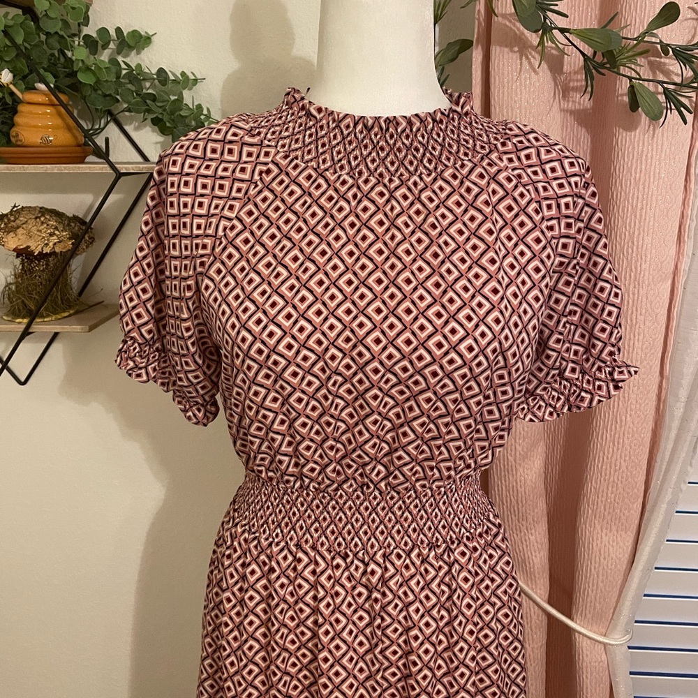 Red High Neck Dress W/ Matching Bow